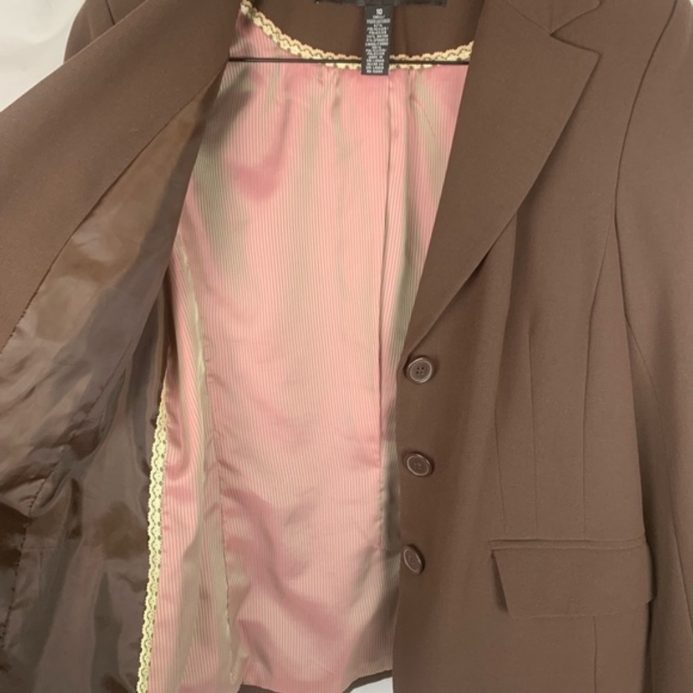 Apostrophe Three Button Brown Blazer/Jacket, 10 - image 5